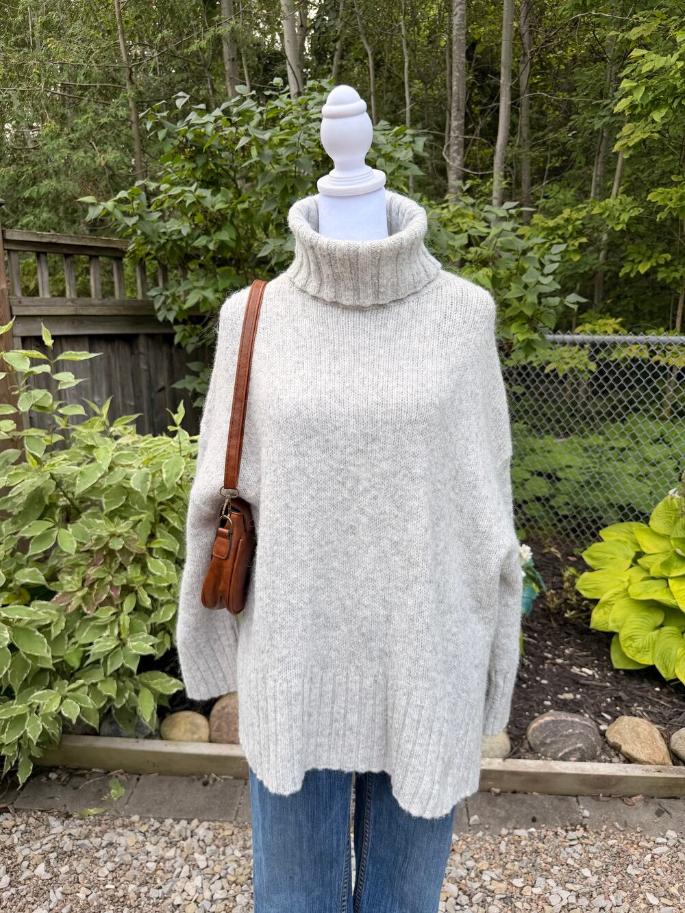 H&M Oversized Grey Turtleneck Sweater ❀